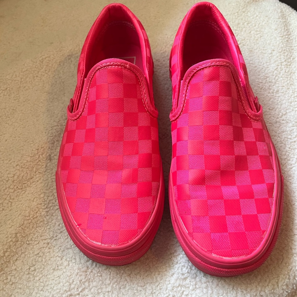 Vibrant Pink Checkered Vans